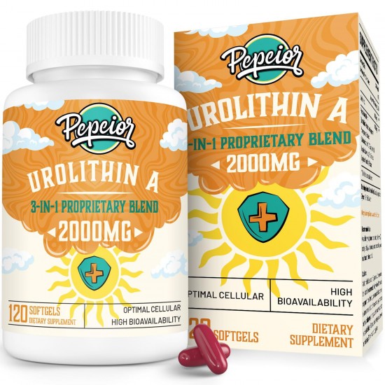 Pepeior Urolithin A Supplement 2000MG, Antioxidants 120 Softgels